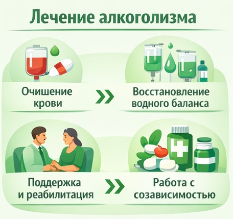 лечение алкоголизма в Звенигороде этапы